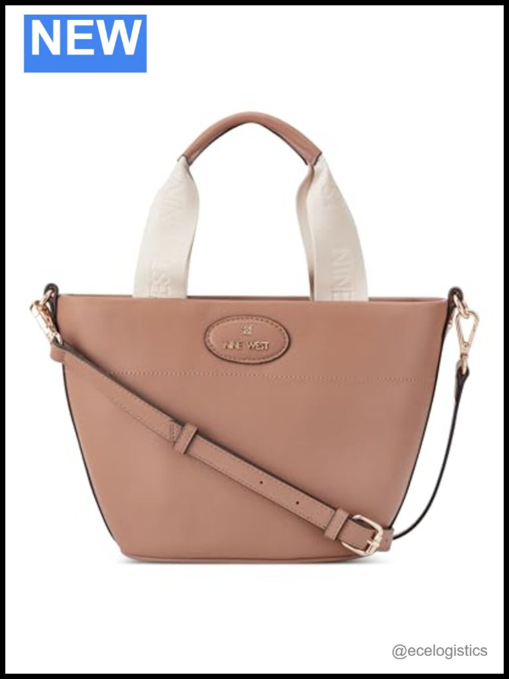 Nine West Mini Tote Crossbody Faux Leather Zipper Adjustable Strap Small